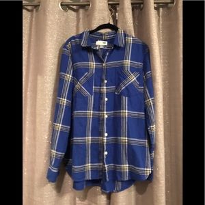 Old Navy Blue flannel shirt Large